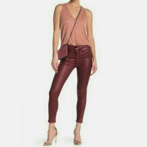 Rag & Bone / JEAN Skinny Metallic Coated Stretch Jeans